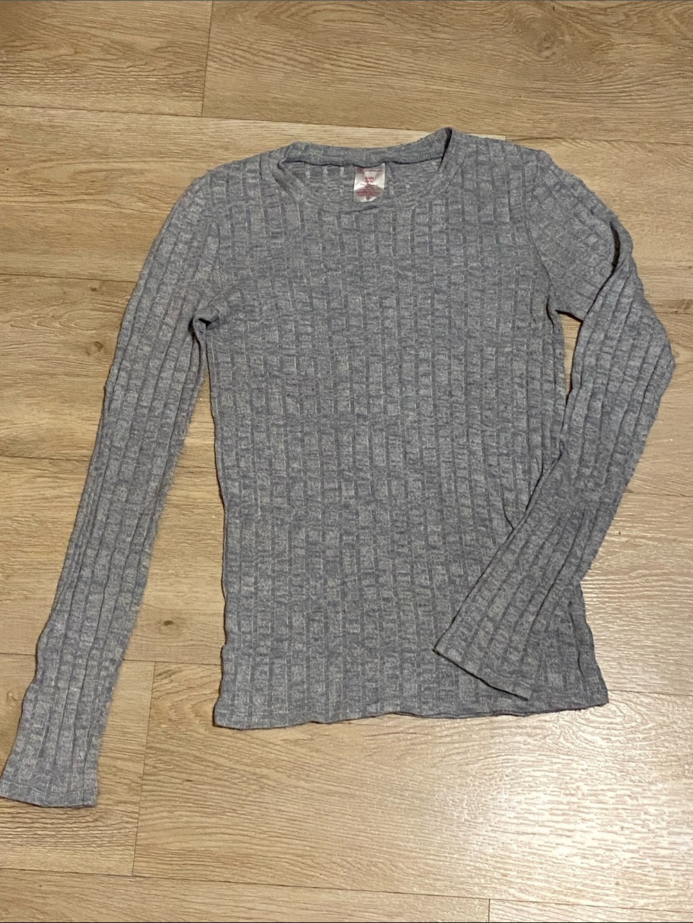No Boundaries Long Sleeve Ribbed Sweater Gray Girls Small